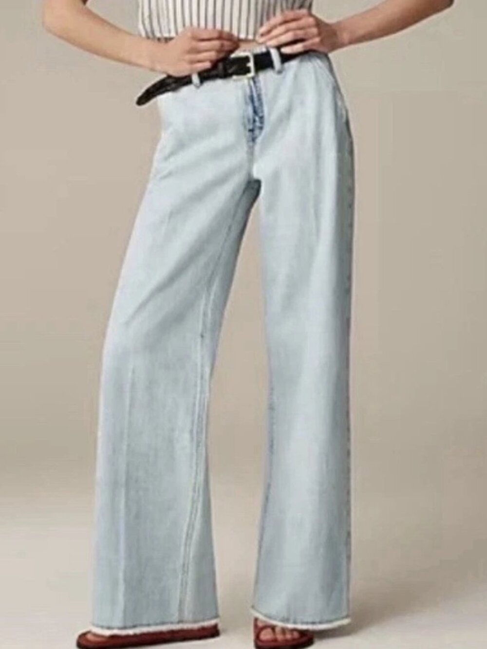 NEW! J.CREW POINT SUR CAPSULE LIMITED EDITION PUDDLE JEANS RAW HEM WIDE LEG 31